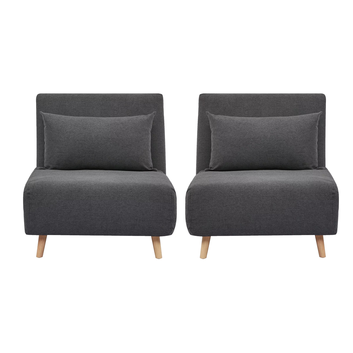 Dark Gray Futon Chair Set of 2 X9558