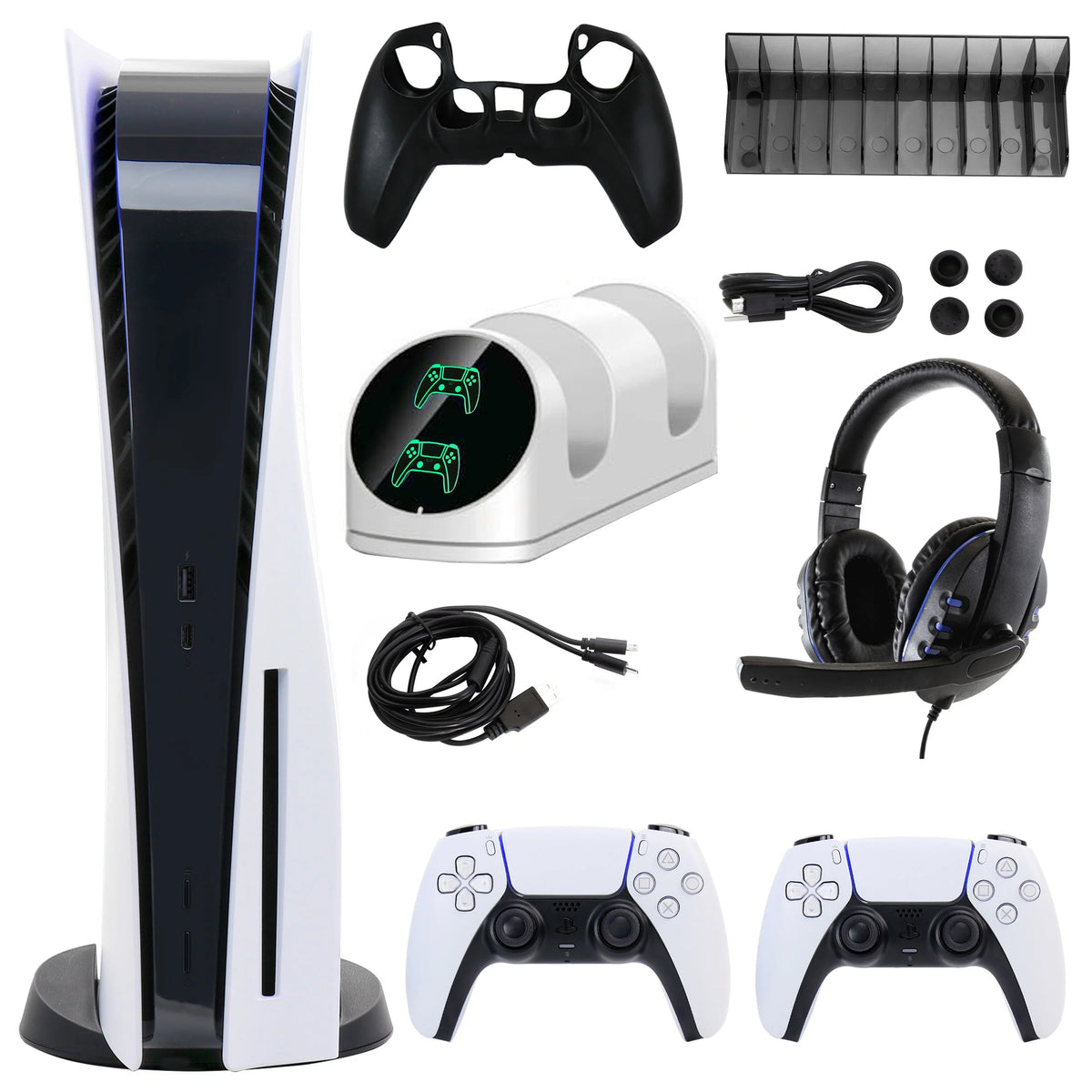 PlayStation 5 with White Dualsense Controller and Accessories Kit B47469