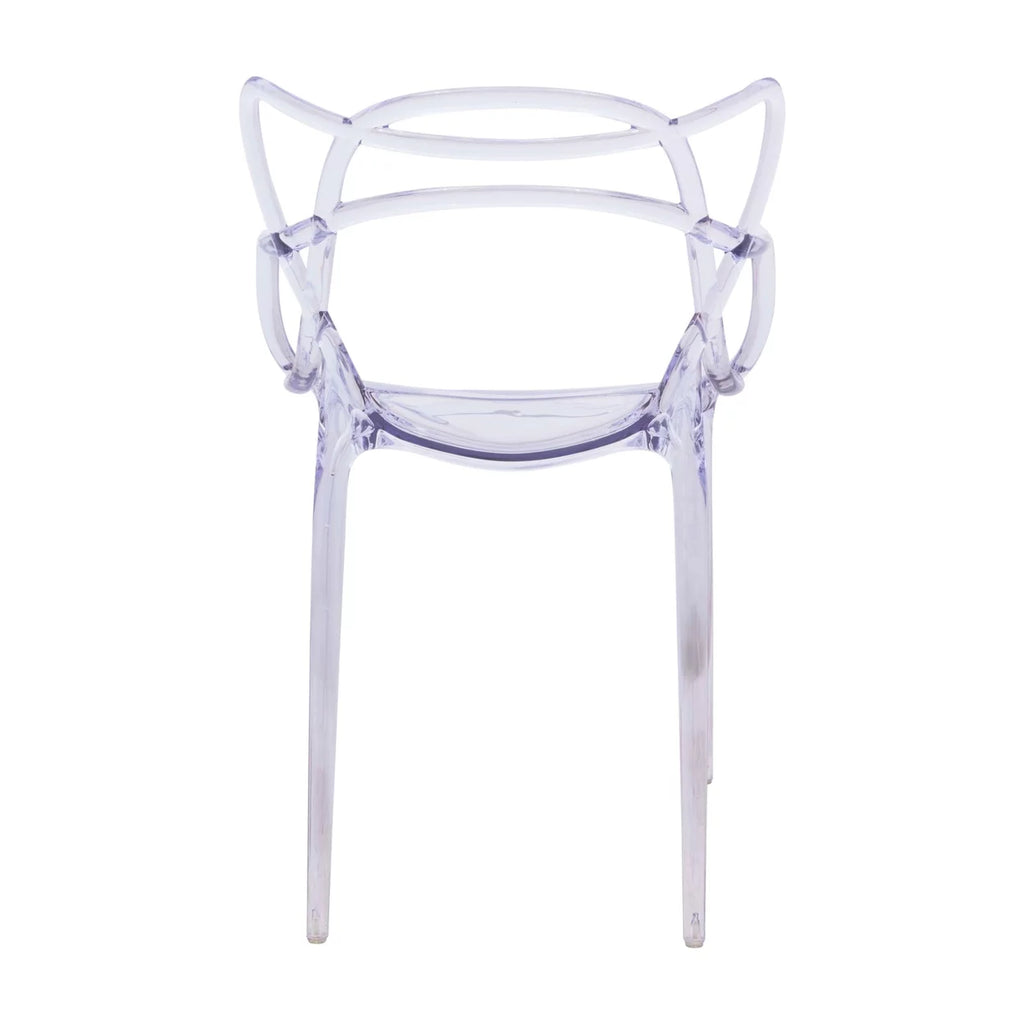 Clear Stackable Plastic Dining Armchair Set of 2 D996
