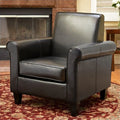 Black Leather Club Chair V502