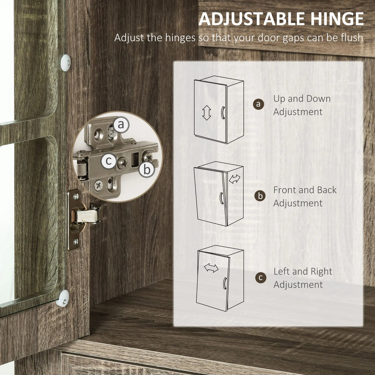 Kitchen Pantry Storage Cabinet with Glass Doors Z382350