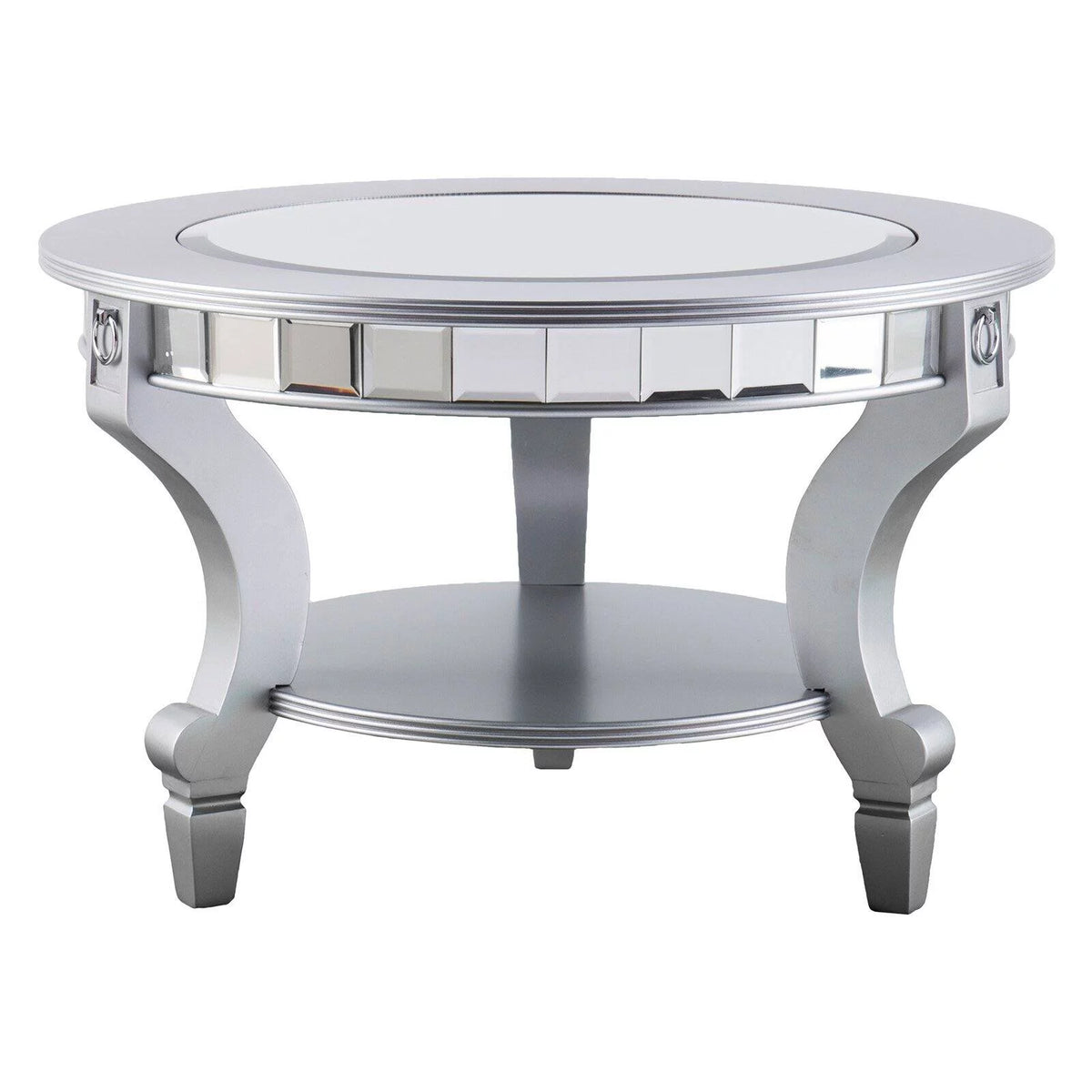 Mirrored Round Cocktail Table S449