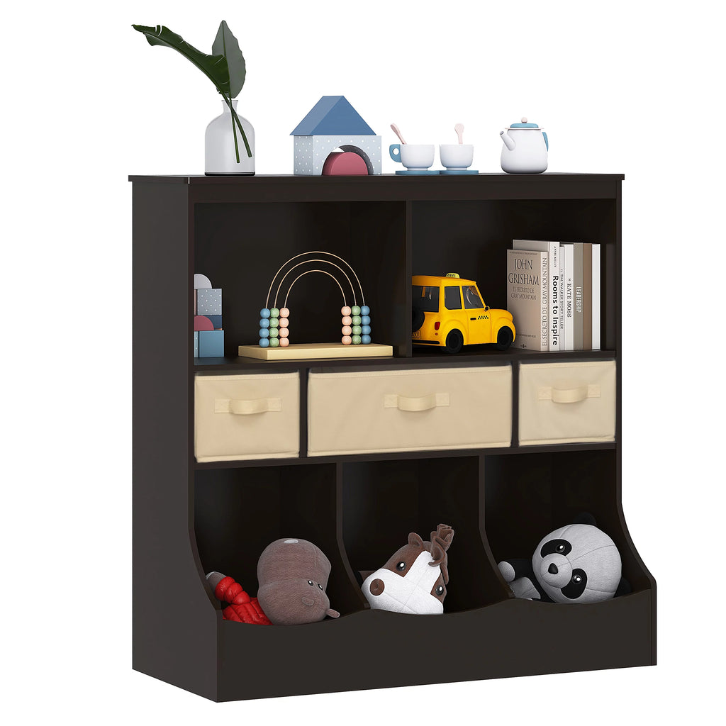 White Toy Storage Organizer with Bookcase U562