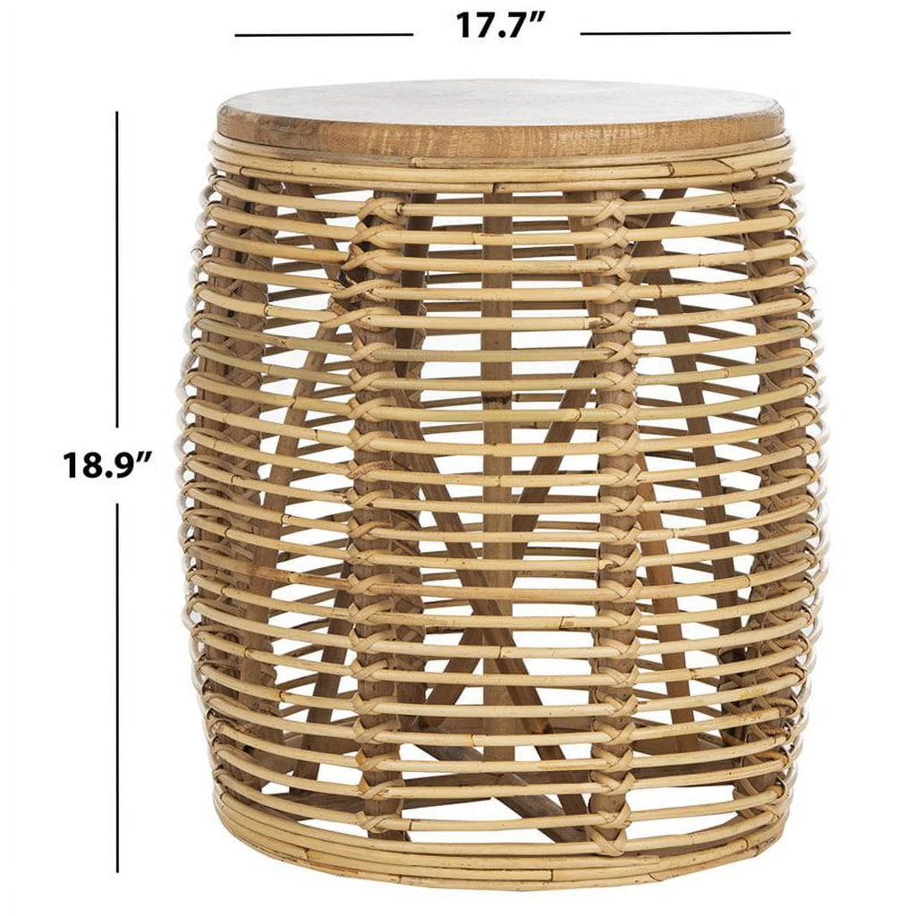 18" Round Rattan Accent End Table Set of 2 F124