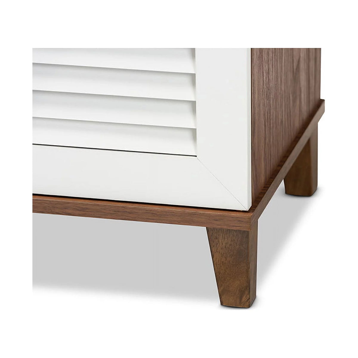 Walnut Finished 8-Shelf Wood Shoe Storage Cabinet Z990
