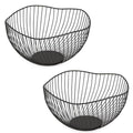Set of 2 Black Fruit Basket C87808