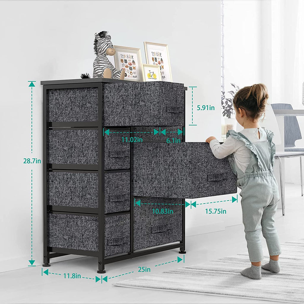 7 Drawer Fabric Storage Tower with Steel Frame L8941