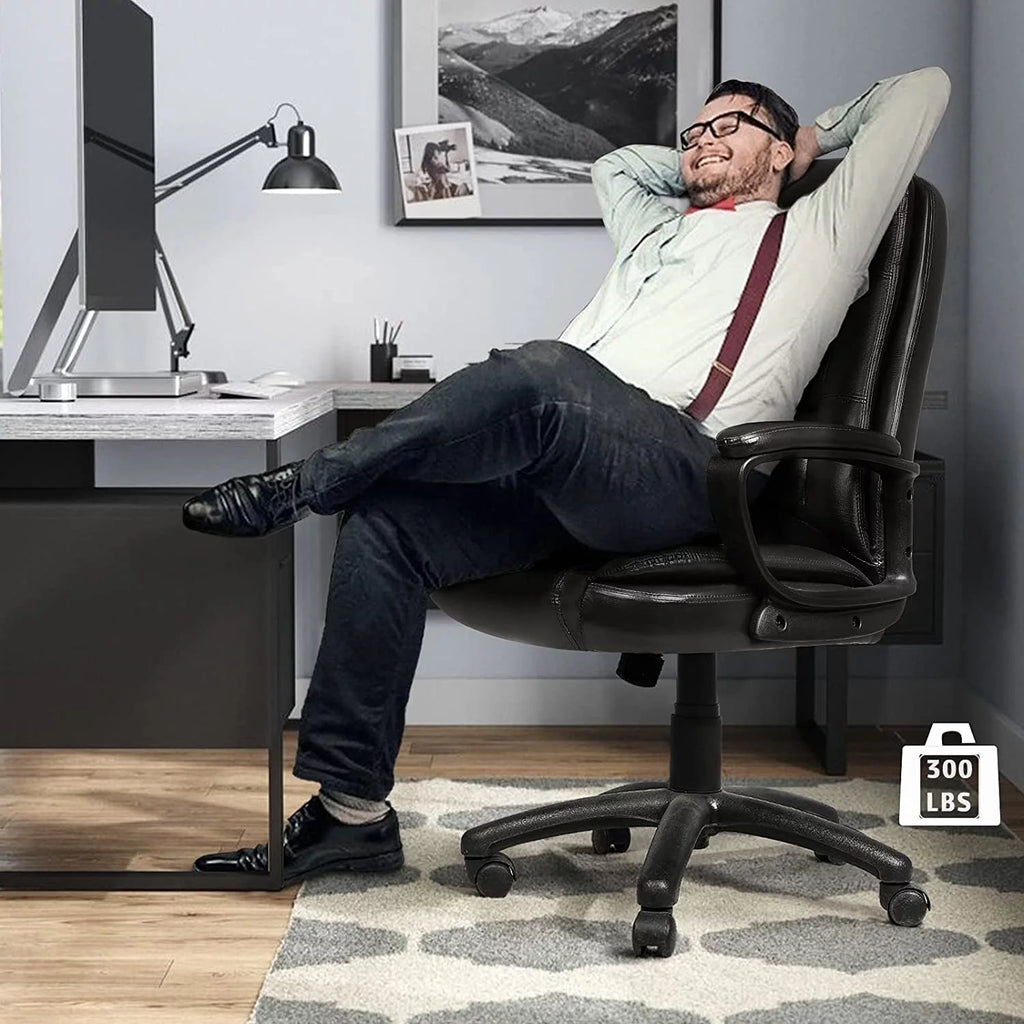 Big and Tall White High Back Ergonomic PU Leather Office Chair S6205