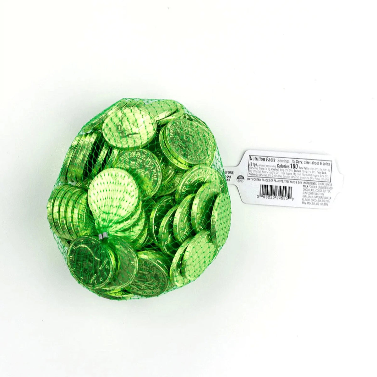Milk Chocolate Coins Light Green Foil 1 lb R19395