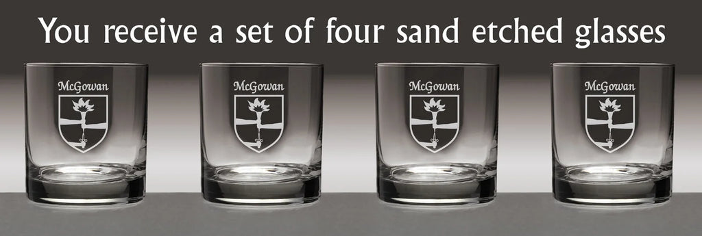Set of 4 Etched Tumbler Glasses L2044