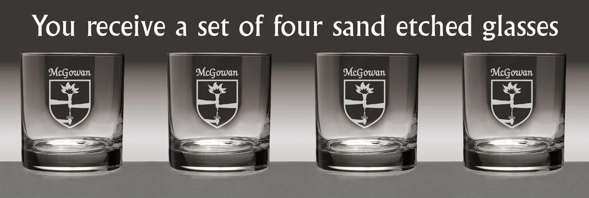 Set of 4 Etched Tumbler Glasses L2044