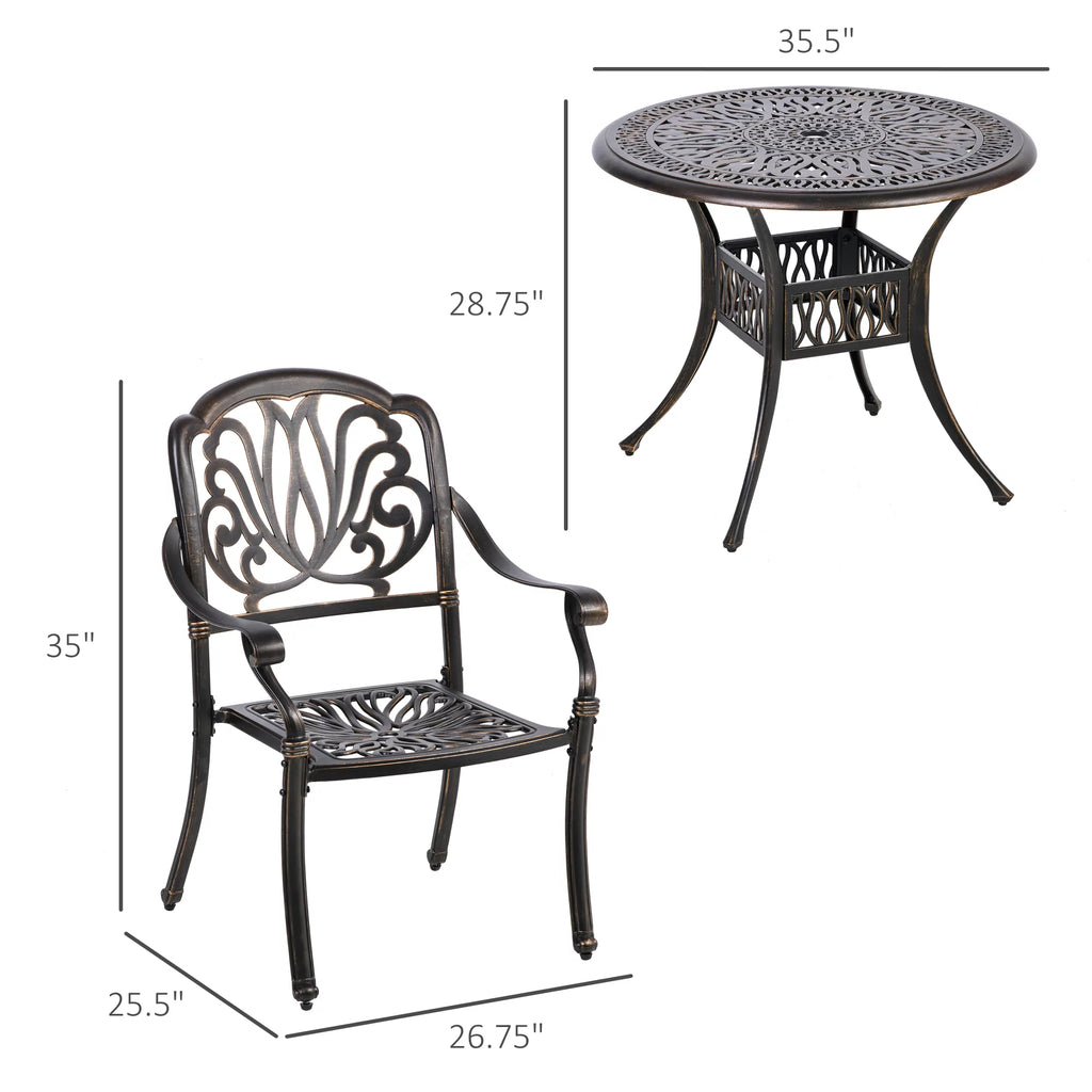 Cast Aluminum Patio Dining Set for 4 G169078