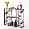 Black 34 Bottle Wine Rack Console I28226