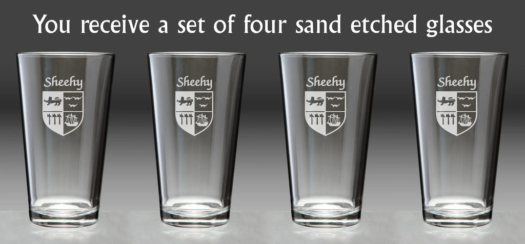 Irish Coat of Arms Pint Glasses Set of 4 I354