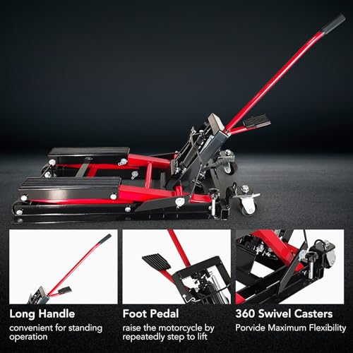 1500 Lb. Capacity Hydraulic Motorcycle Lift Jack with Foot Pad V78219