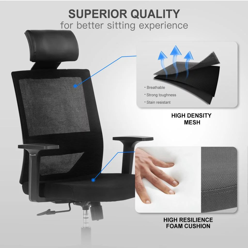 Ergonomic High Back Office Chair with Adjustable Lumbar Support R374512