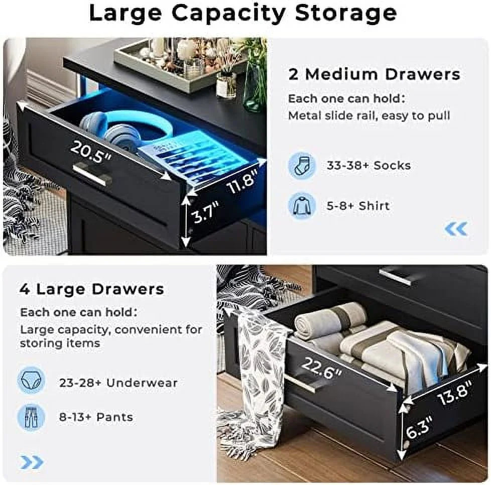 Black 8 Drawer Dresser C88202