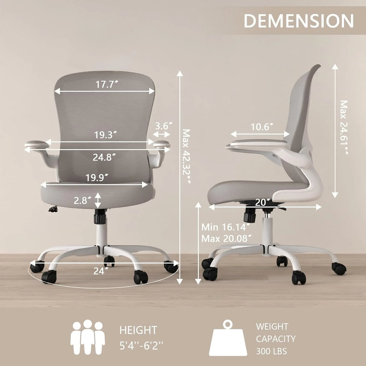 Ergonomic Mesh Office Chair with Flip-up Arms M505