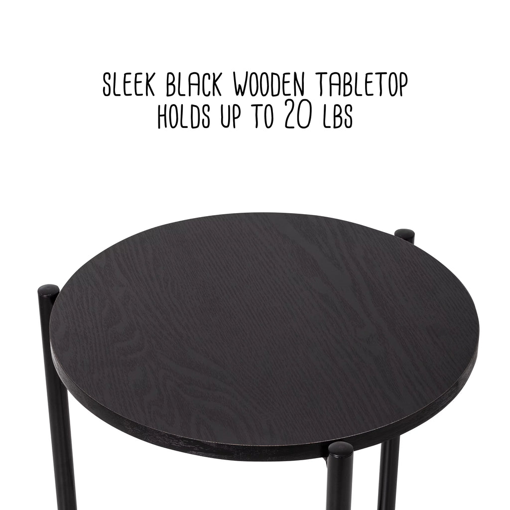 Black Round Side Table F517