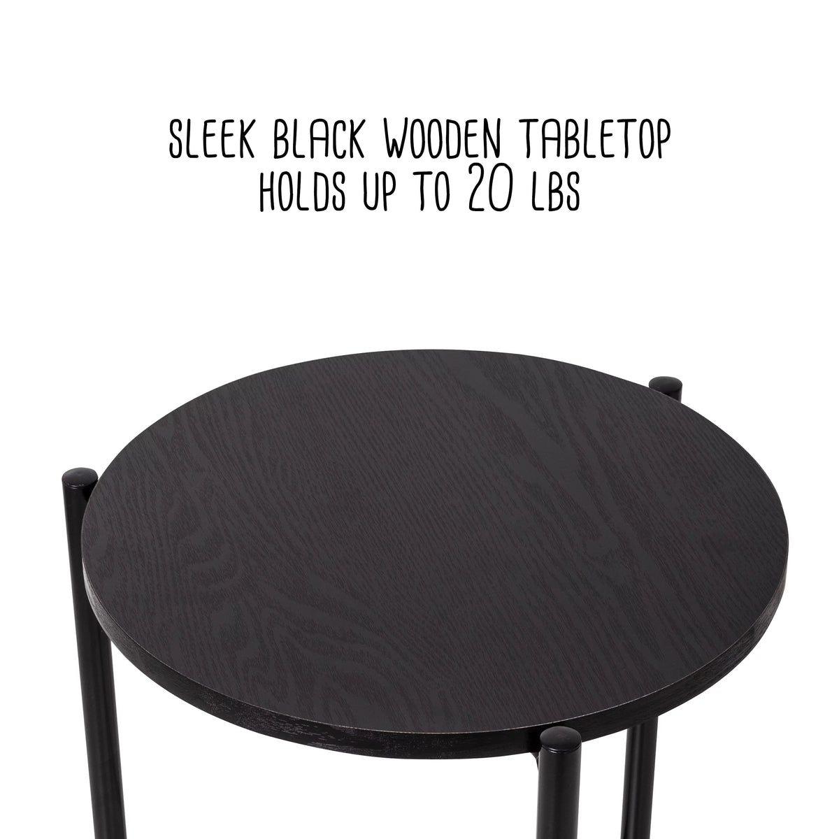 Black Round Side Table F517