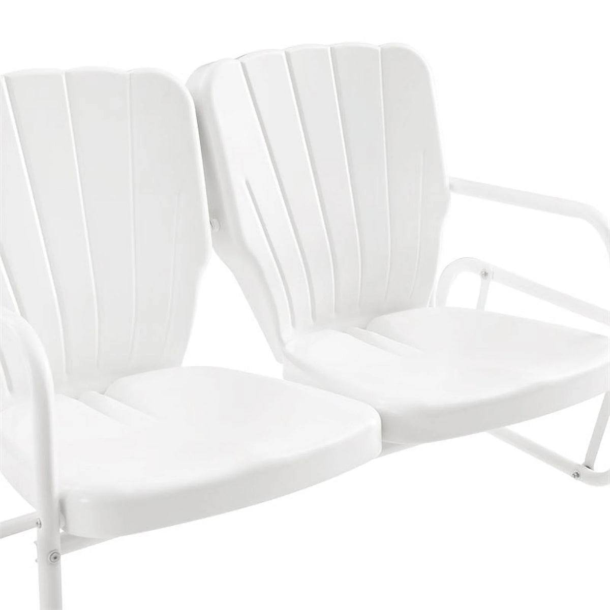 Metal Outdoor Loveseat Glider in White J4537