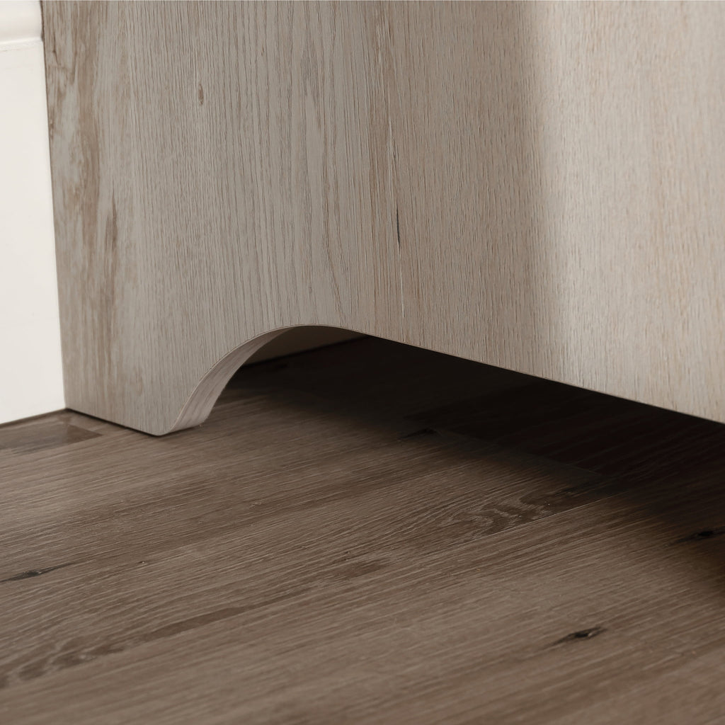 Chalked Chestnut Finish TV Stand with Shelves & Sliding Doors M79206