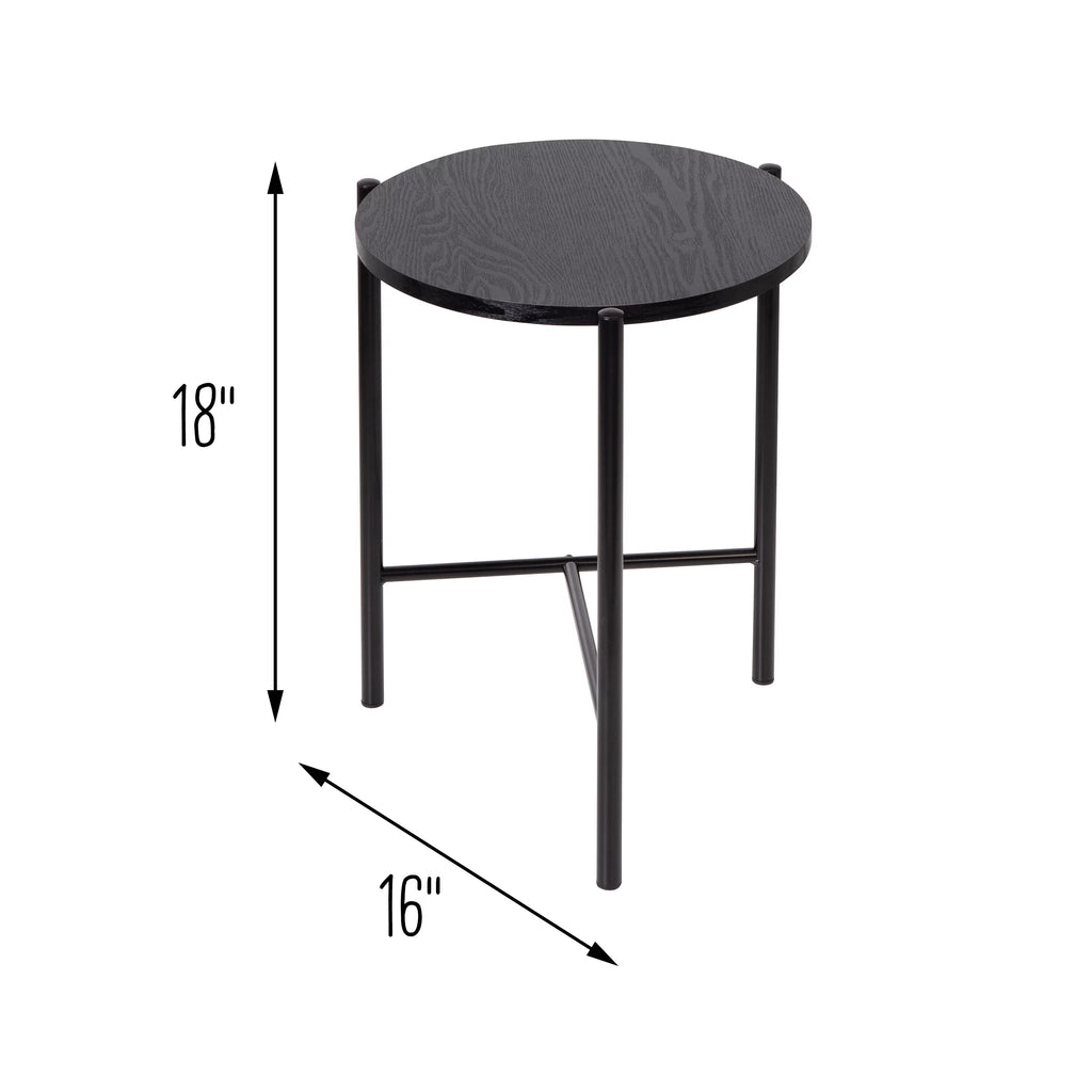 Black Round Side Table F517