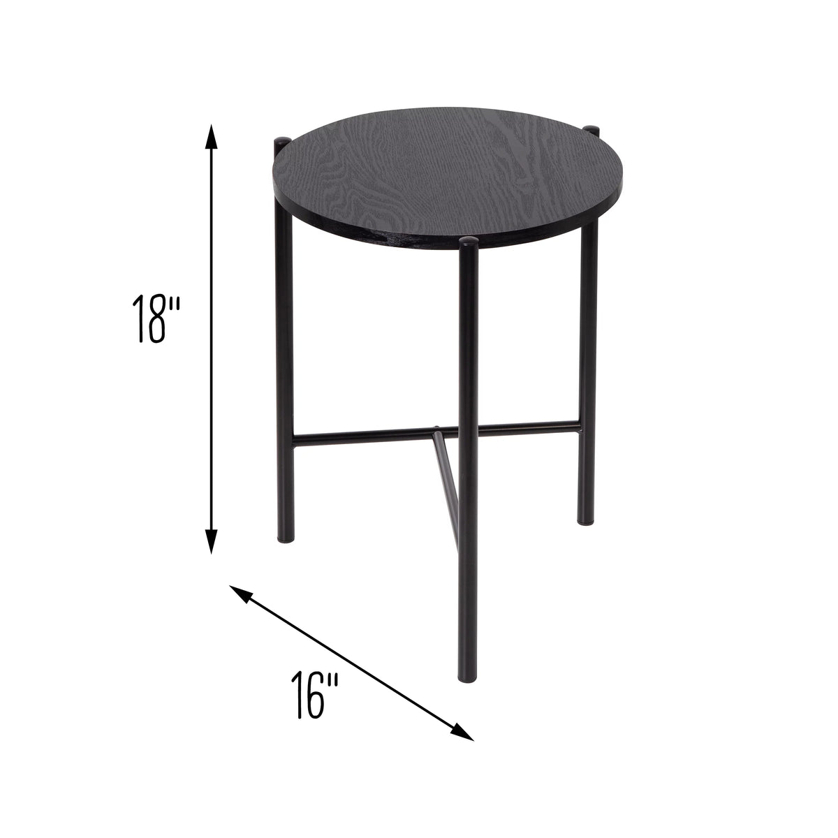 Black Round Side Table F517