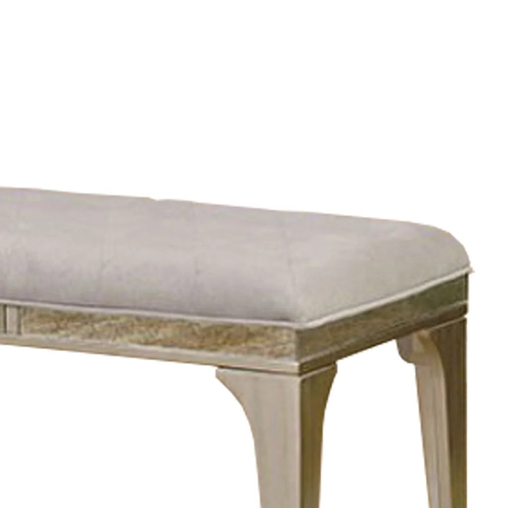 Gray Wooden Bench with Cushioned Seat Q463230