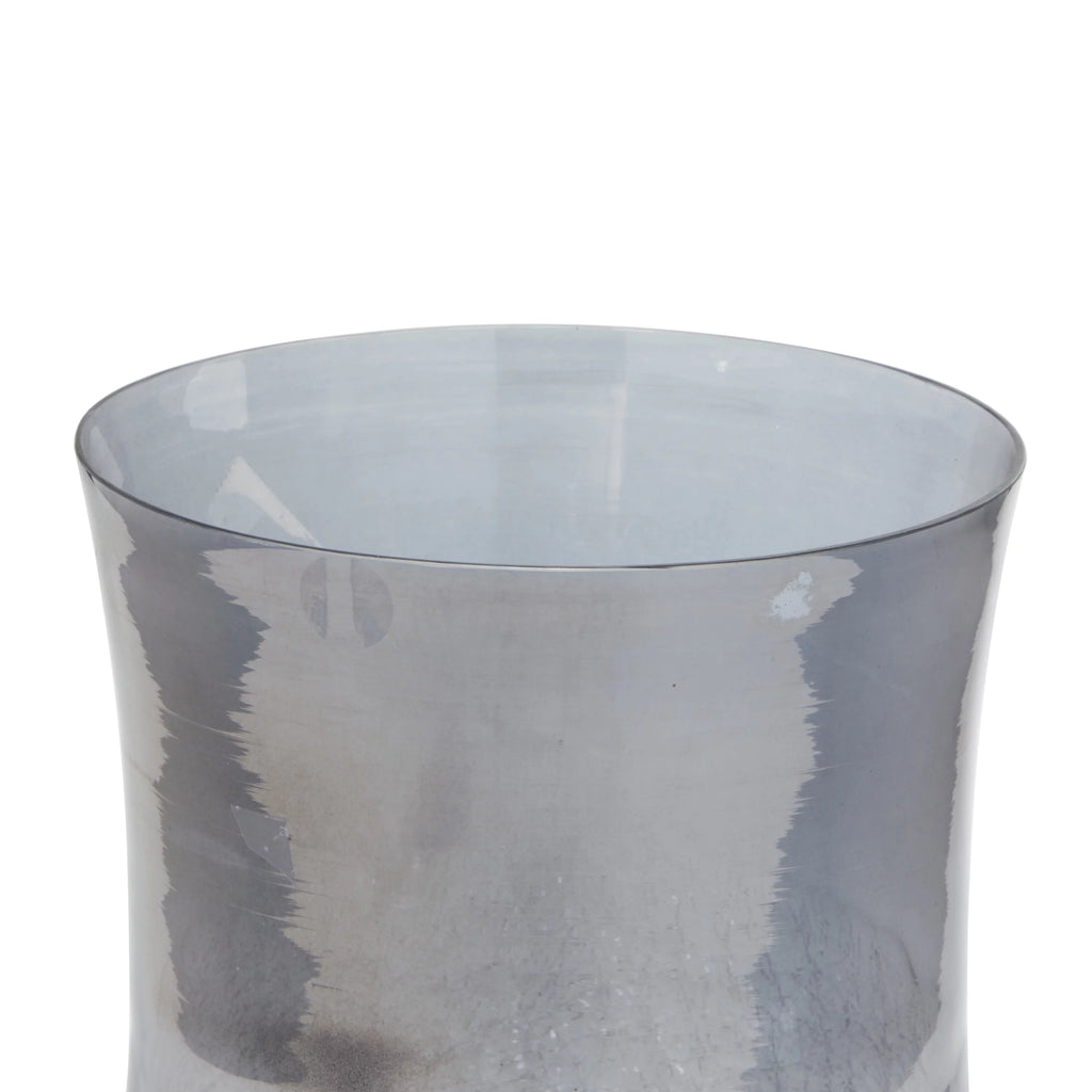 Black Glass Pillar Hurricane Lamp X79069