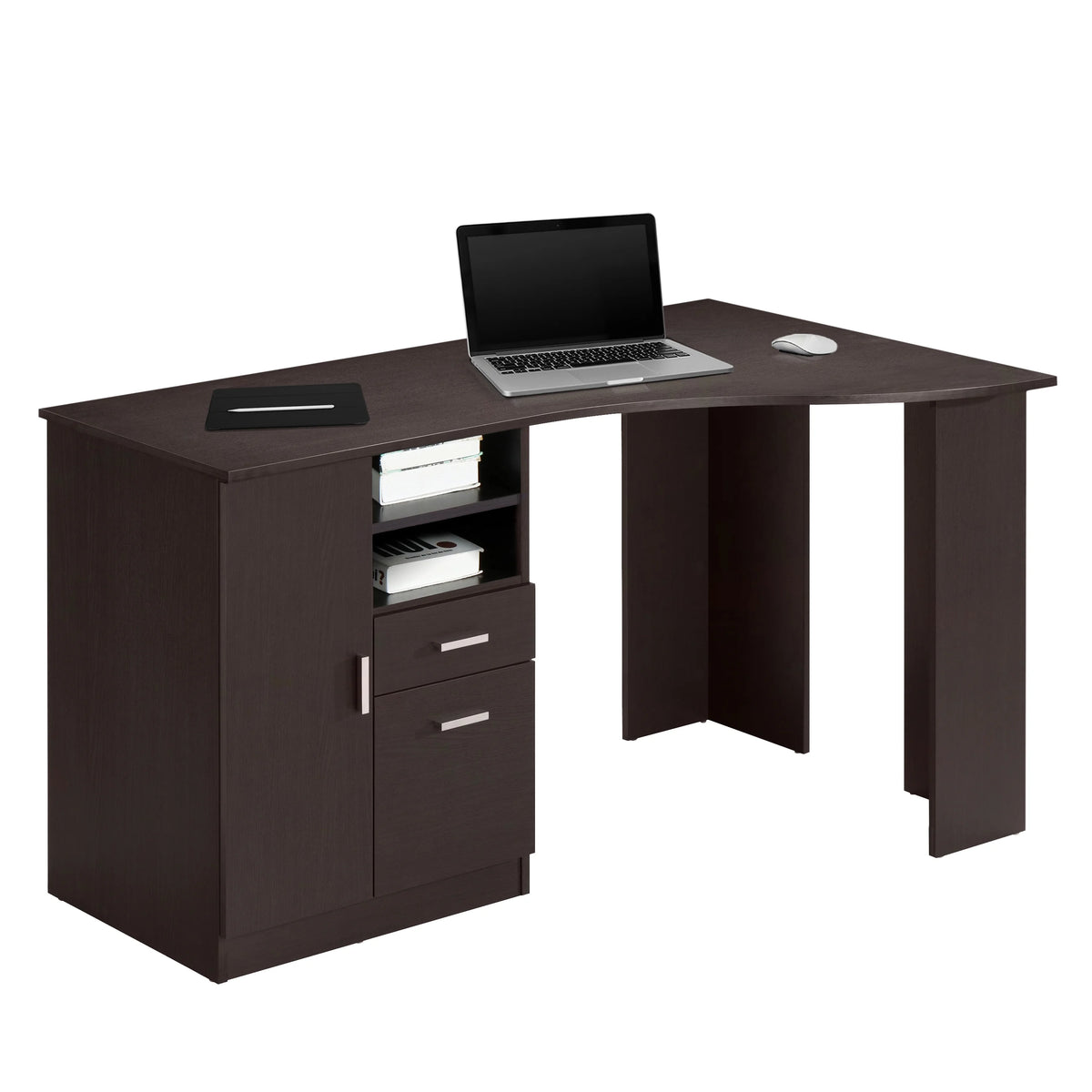 Classic Office Desk with Storage, Espresso E278473