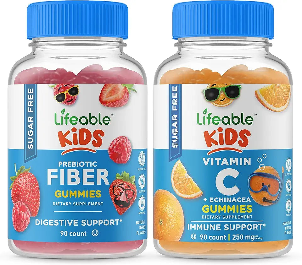 Sugar Free Fiber Kids + Vitamin C Kids Gummies Bundle R234714