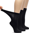 Women's Bamboo Loose Fit Diabetic Crew Socks, 3 Pairs M4307