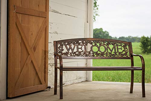 Metal Welcome Outdoor Bench H4723