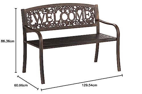 Metal Welcome Outdoor Bench H4723