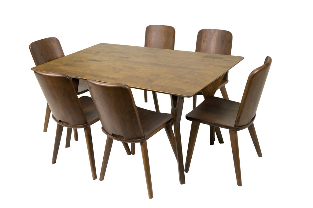 7-Piece Solid Wood Dining Table and 6 Chairs C912740