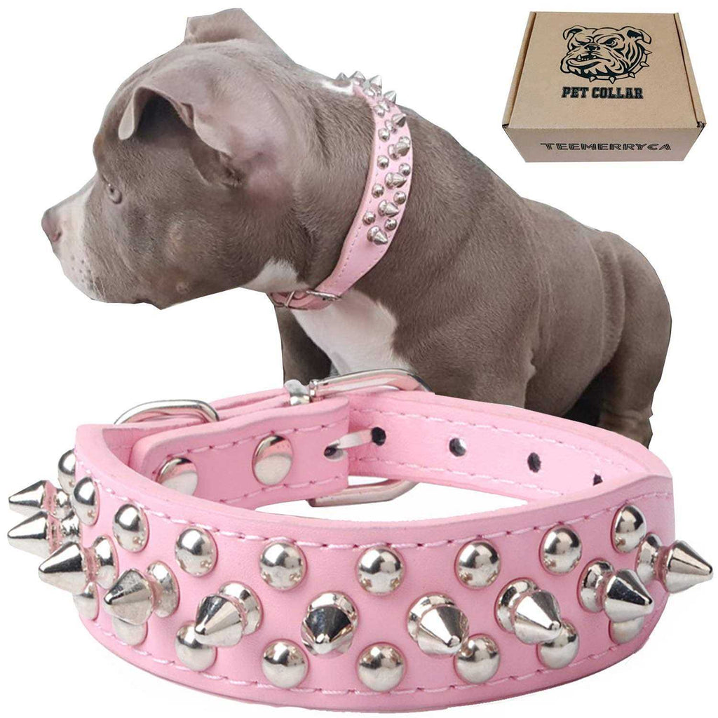 Adjustable Leather Spiked Studded Dog Collars J446