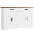 Black Rustic Brown Buffet Cabinet with Drawers and Shelves C267