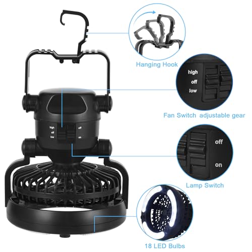 Portable Camping Light with Ceiling Fan H199