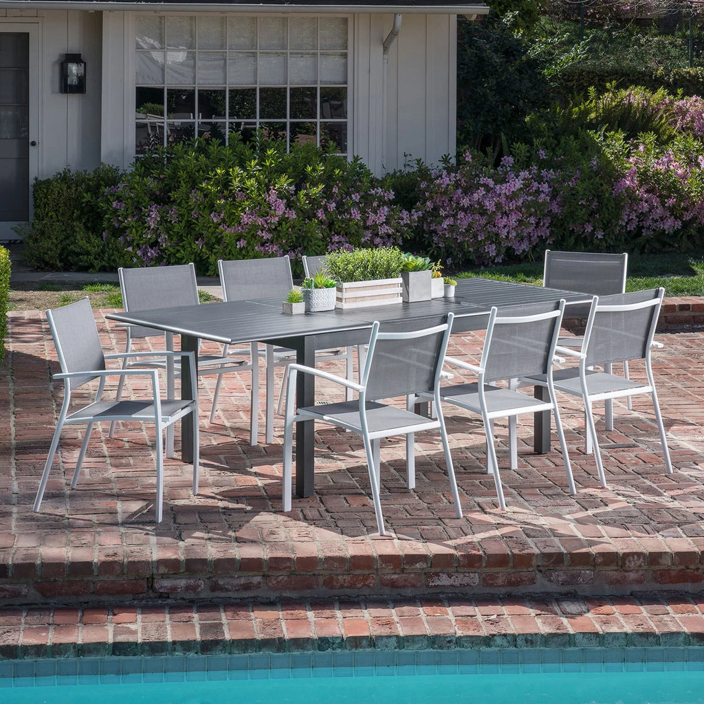 9-Piece Expandable Dining Set with 8 Sling Chairs and Table G571
