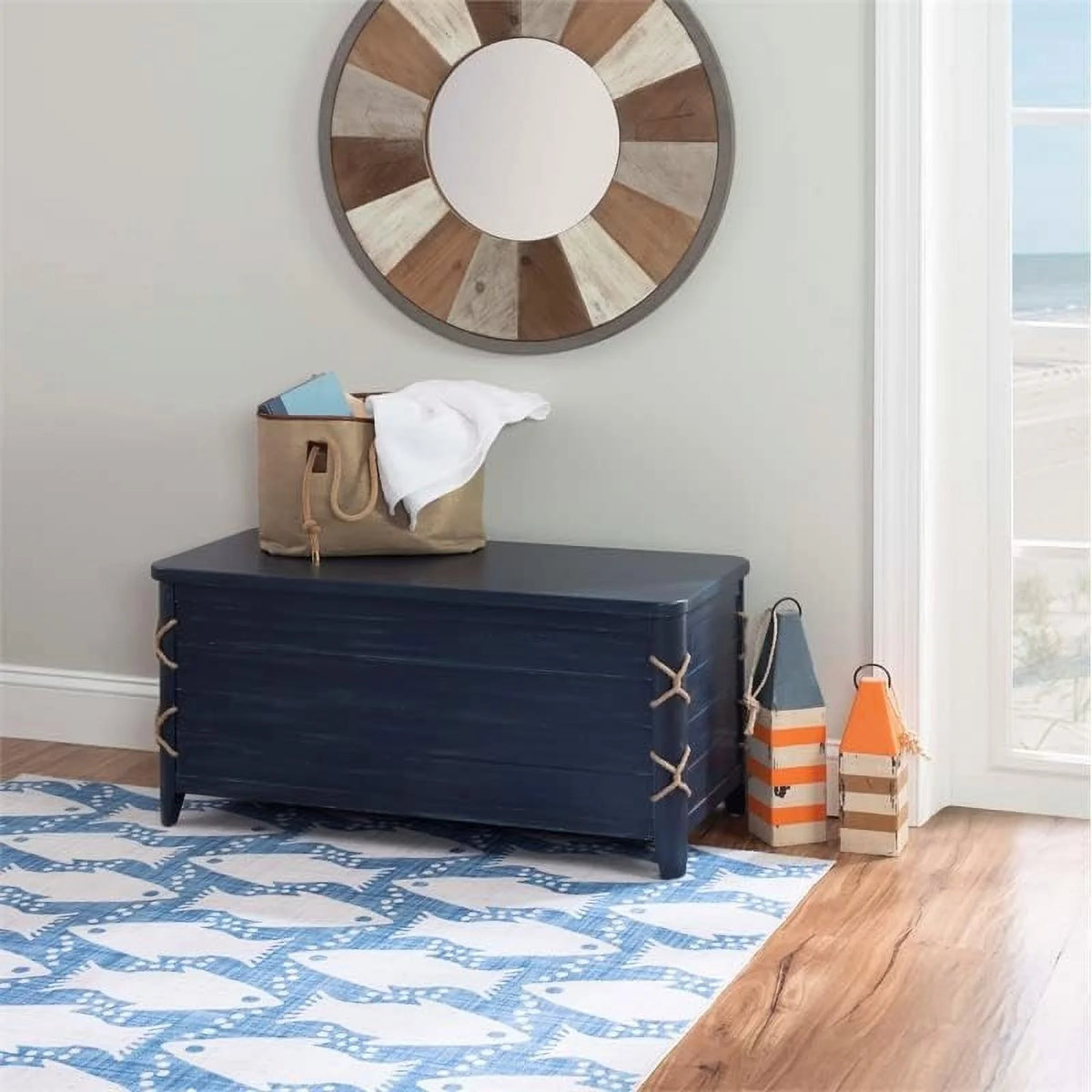 Blue Wood Storage Chest V628259