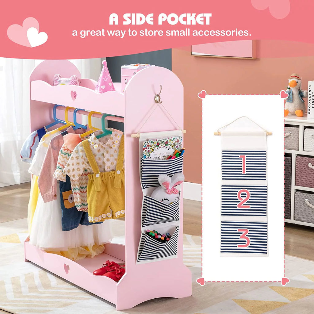 Kids Dress Up Storage Armoire Closet with Mirror A791