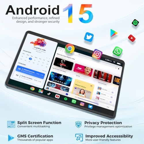 Android 15 Tablet 10 inch with Keyboard, Case, Mouse, Stylus D165847