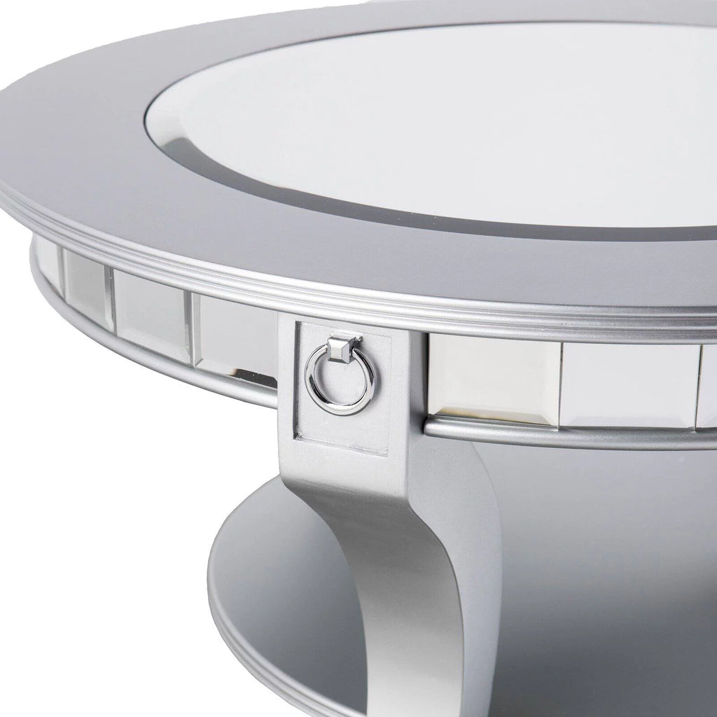 Mirrored Round Cocktail Table S449