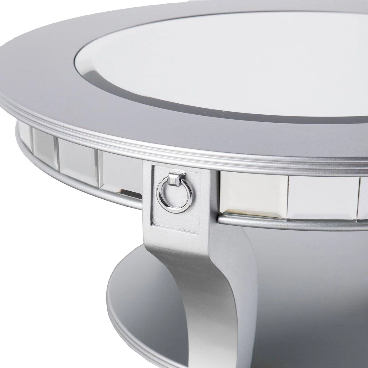 Mirrored Round Cocktail Table S449