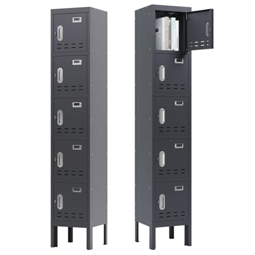 Metal Storage Locker with Door, Card Slot, 66" Height Steel Locker G612730