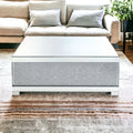 47" Silver Glass Mirrored Coffee Table J4150