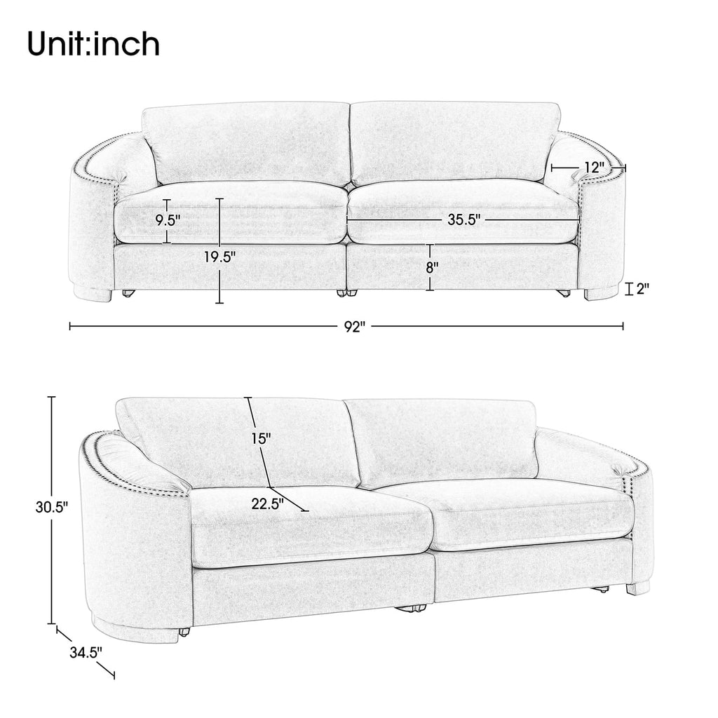 Beige 2 Seat Loveseat Sofa S428