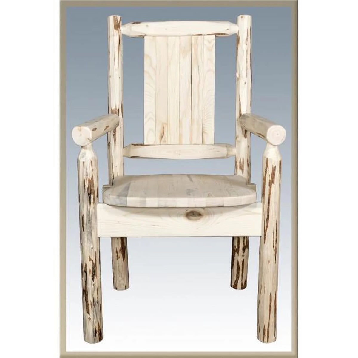 Captains Chair with Laser Engraved Wolf Design N286174