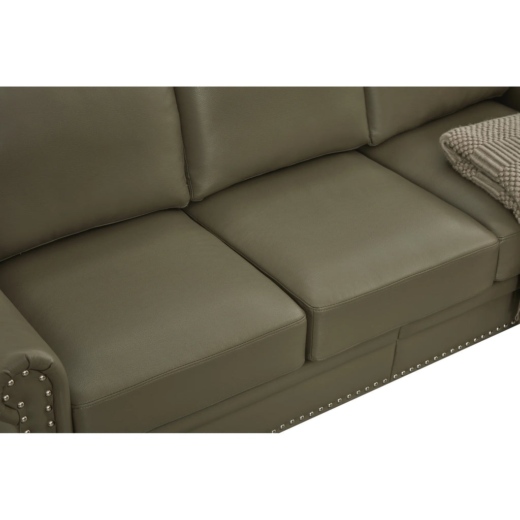 Grey Faux Leather Sofa R375464